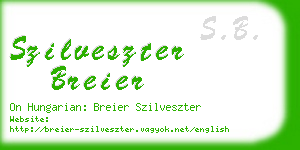 szilveszter breier business card